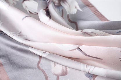 Floral fashion all-match silk scarf