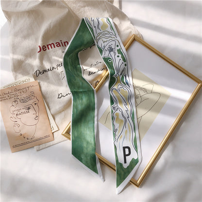 Handle Small Silk Scarf Headband Ribbon Scarf