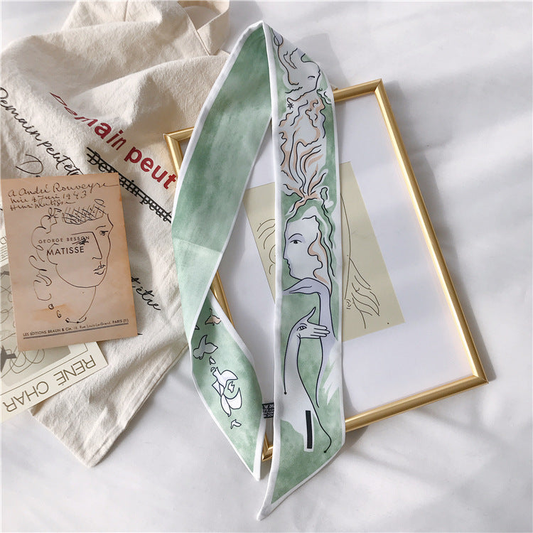 Handle Small Silk Scarf Headband Ribbon Scarf