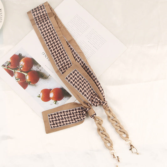 Printed Silk Scarf Eye Chain Hat Windproof Pendant