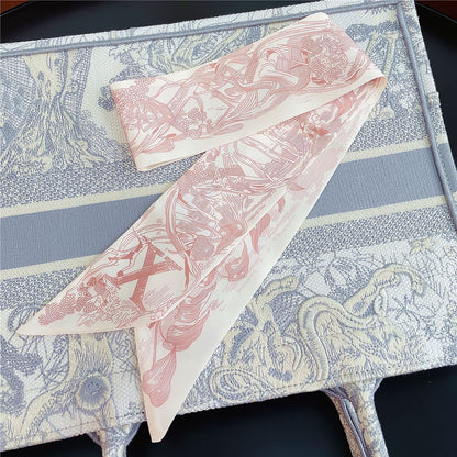 26 Letters Retro Ethnic Bag Silk Scarf