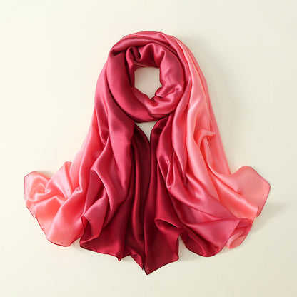 Gradient Silk Scarf Transition Color Lady