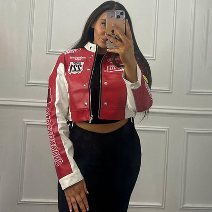 DiamondEdge Cropped Baseball Jacket