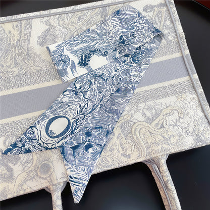 26 Letters Retro Ethnic Bag Silk Scarf