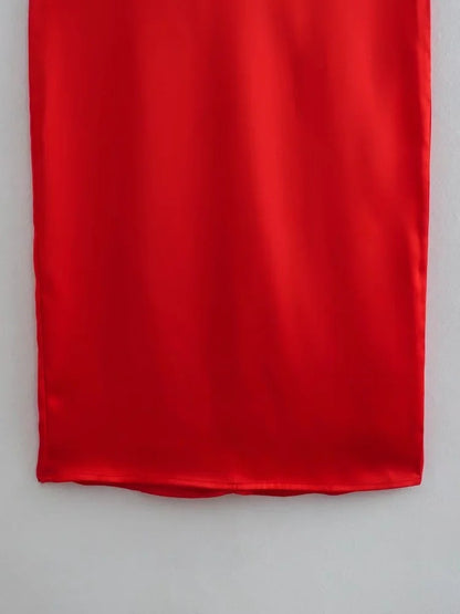 Silk Satin Texture Dress Fashionable Temperament Slim Casual Skirt