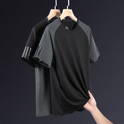 Ice Silk Short Sleeve Men's Round Neck