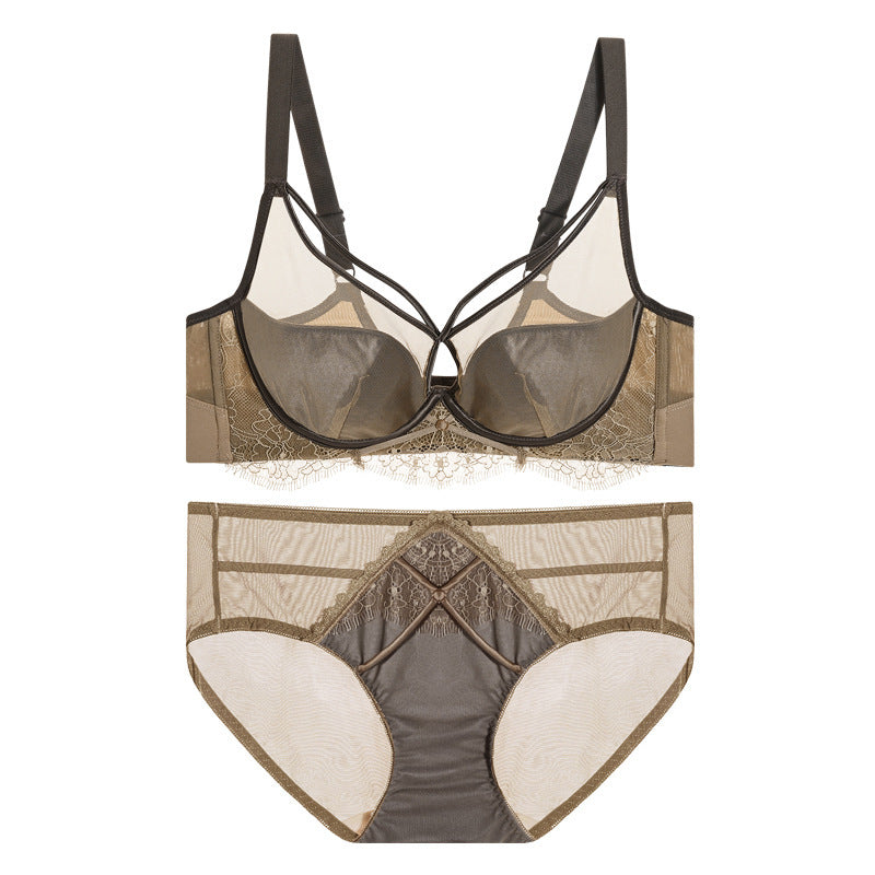Women's Crystal Glasses Silk Thousand-hole Thin Cup Bra