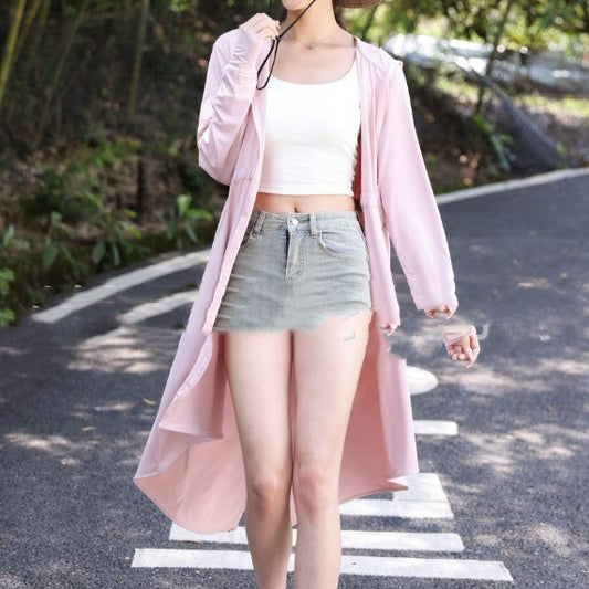 Long Ice Silk Sun Protection Clothing Women's Summer
