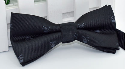 Men's Polyester Silk Bow Tie Skull Bowtie