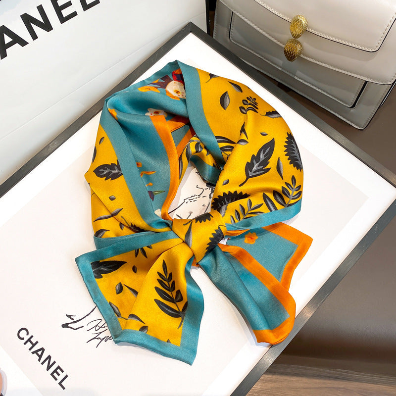 Ink Painting Boxer Small Silk Scarf Fashion Decoration