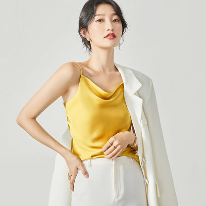 Suit Lined With  Silk Acetate Satin Suspender Vest