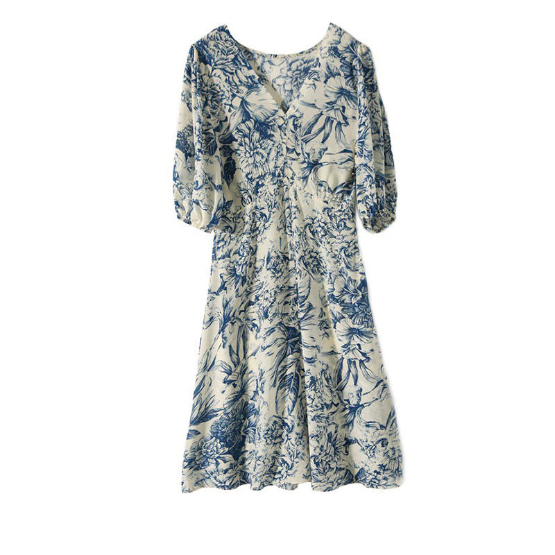 New Chinese Style Heavyweight Silk Dress