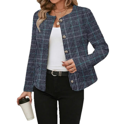 RegaliaPlaid Woolen Pocket Jacket