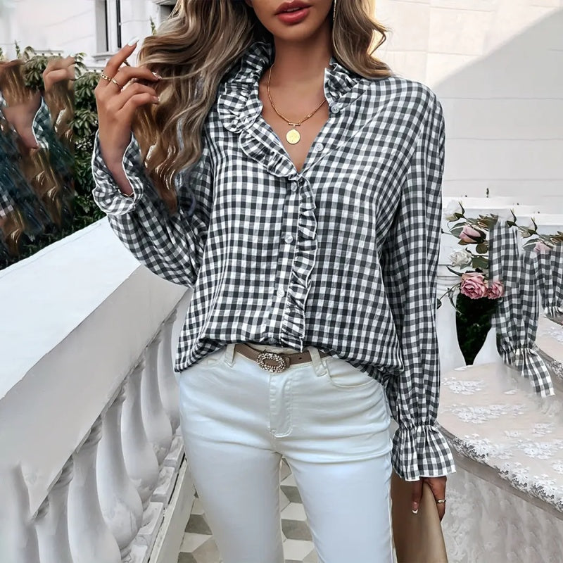 Amelisse RuffleCheck Shirt