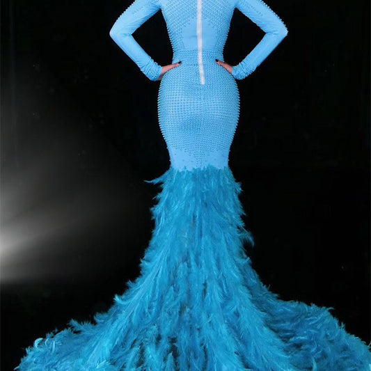Aquila Feather Cascade Dress