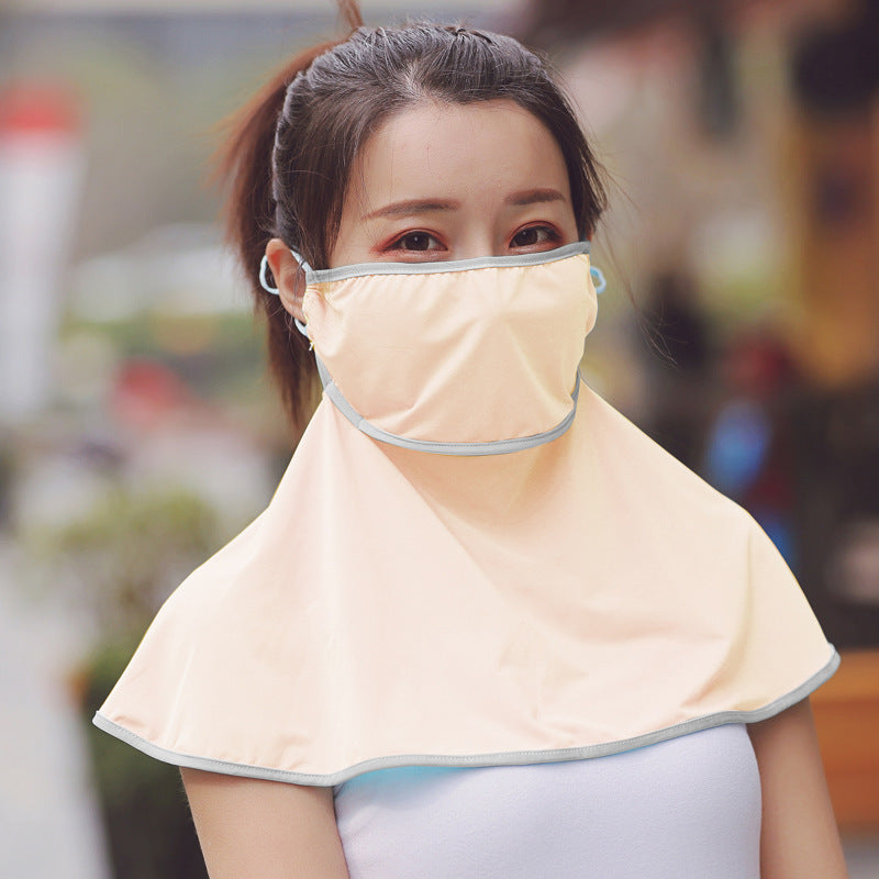Sunscreen ice silk drinking mask women