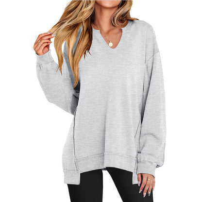 VivaStripe V-Neck Sweatshirt