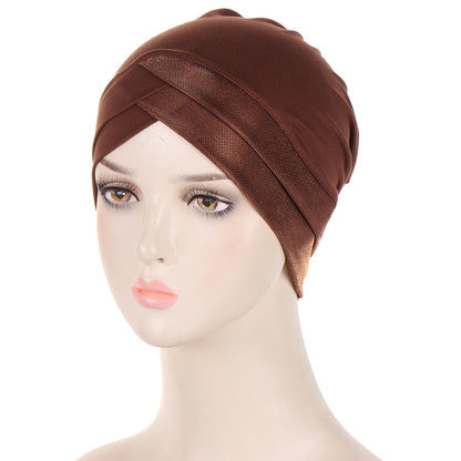Bright Silk Forehead Cross Women's Indian Hat