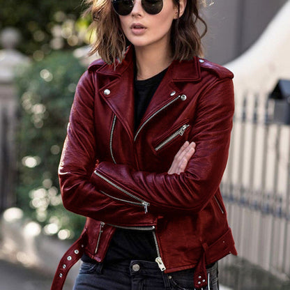 Zeyra Zip Leather Jacket