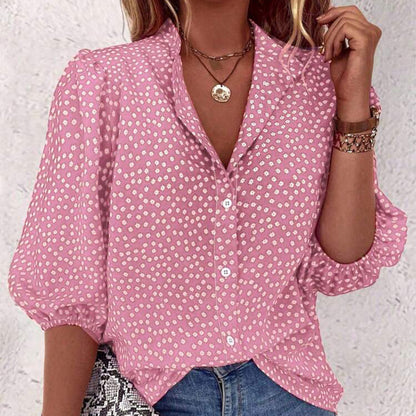 Polka Breeze Half-Sleeve Cardigan