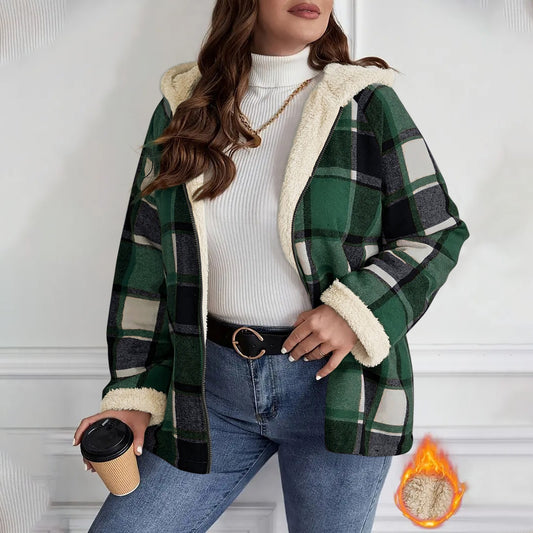 NordicHaven Plaid Hooded Coat