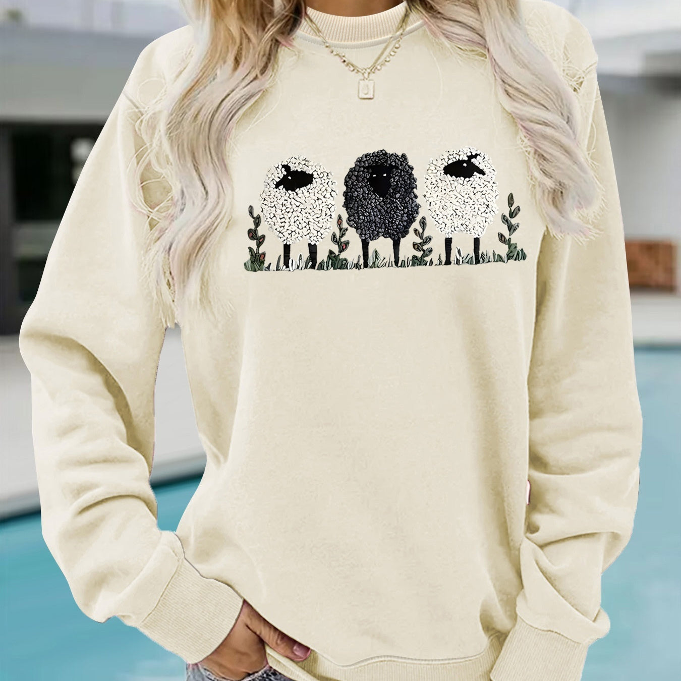 LuxeEase Printed Cashmere Pullover