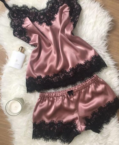 Simulated Silk Plus Size Home Underwear Suspenders Nightdress