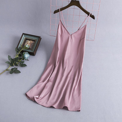 Women's ice silk pajamas nightdress