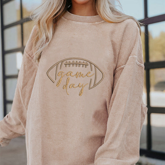 GridIron Luxe Ribbed Sweatshirt
