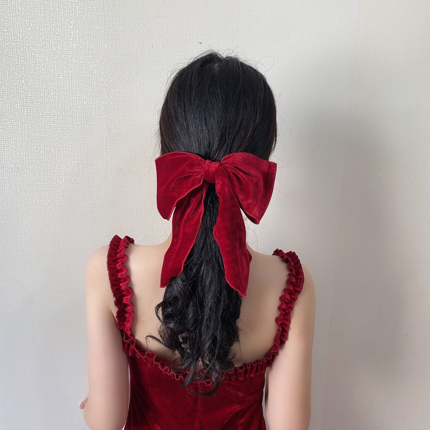 Silk satin oversized bow hair tie