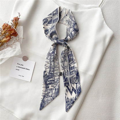 Women's Fashion Creative Letters Silk Scarf