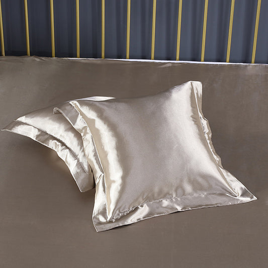 Pure color silk square pillowcase