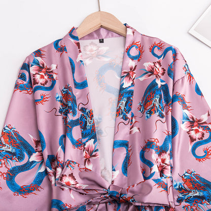 Summer ice silk robe