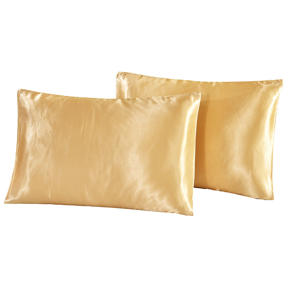 Summer pure color imitation silk pillowcase