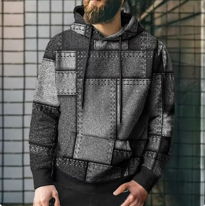 PlaidFusion Hooded Sweatshirt