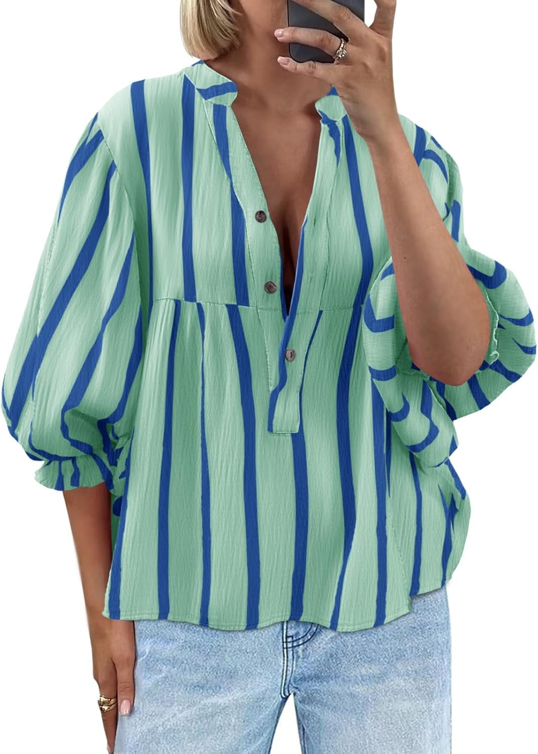 Marina Stripe Puff Top