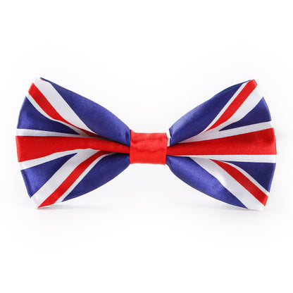 Silk Flag Printed Bow Banquet Party Men's Collar Accessories