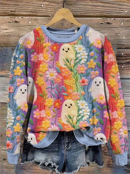 PumpkinCharm Digital Print Sweater