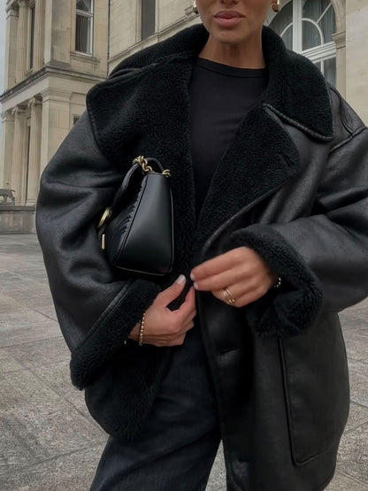 NoirEterna Retro Fur Coat