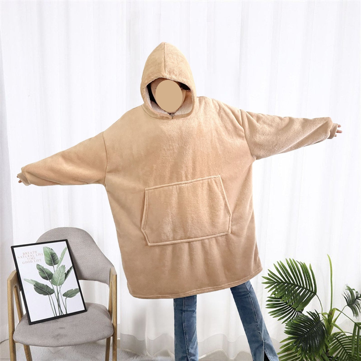 SnugHaven Fleece Nightgown Hoodie