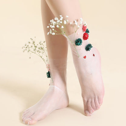 Glass Silk Pearl Jewelry Socks Stockings