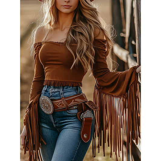 Desert Rose Fringe Top