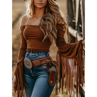 Desert Rose Fringe Top