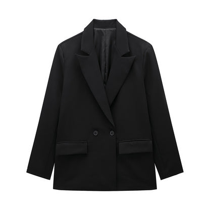 VividEase Double-Breasted Commuter Jacket