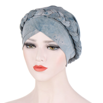 Women's Fashion Tie Dye Brushed Milk Silk Bandana Hat