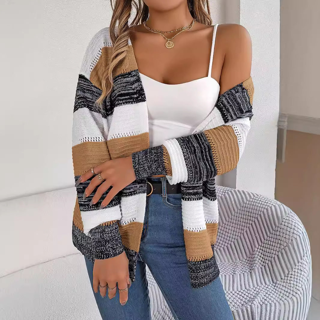 Luniva Stripe Lantern Cardigan