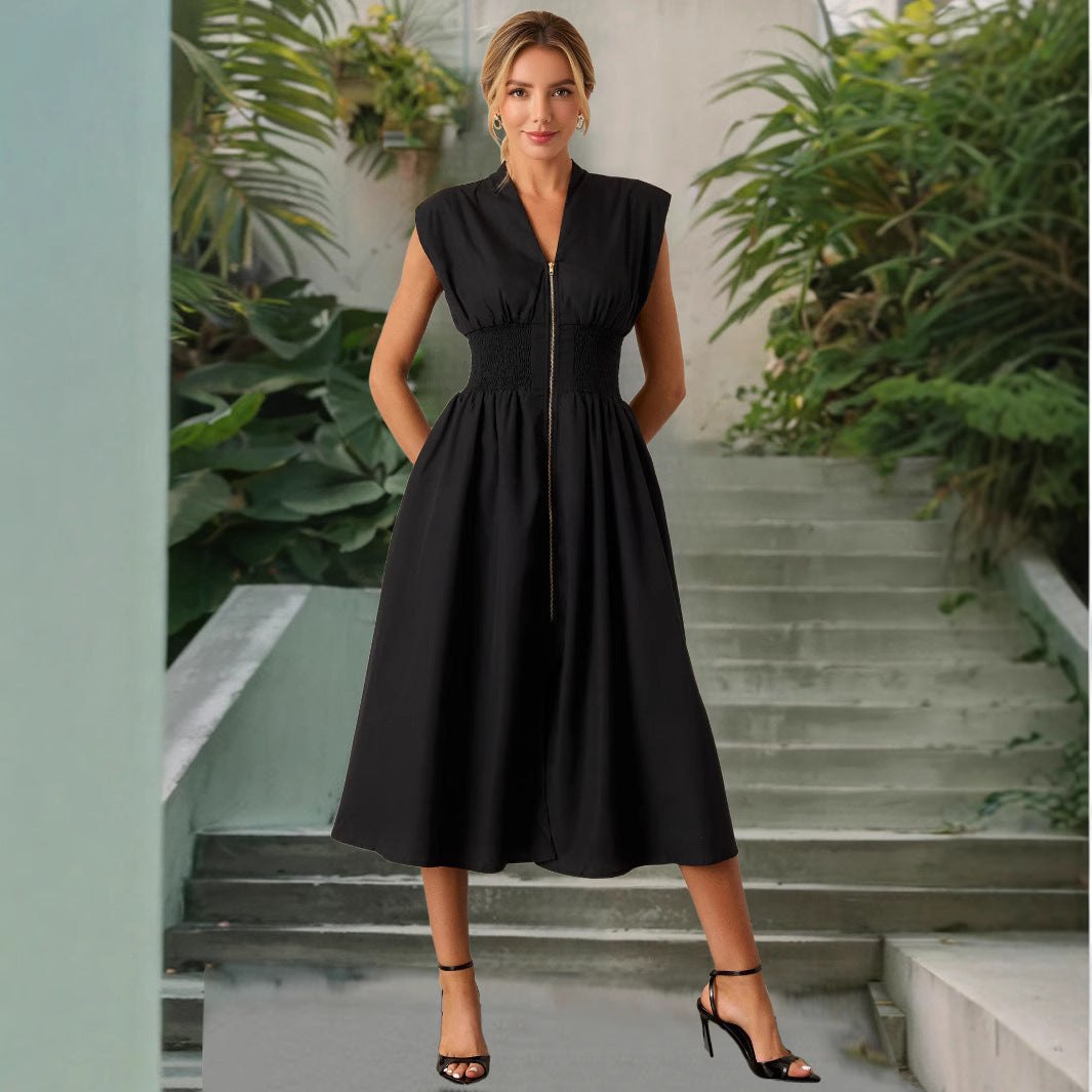 Veloura Curve V-Neck Zip Dress
