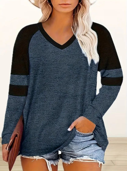 VividEase Oversized V-Neck Top
