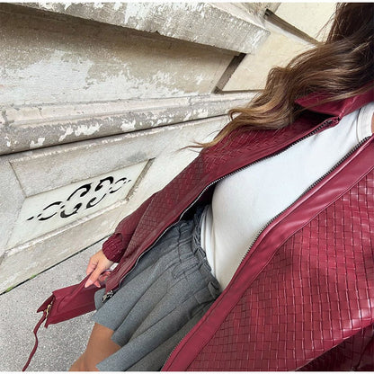 Vintage Edge Leather Zip Coat