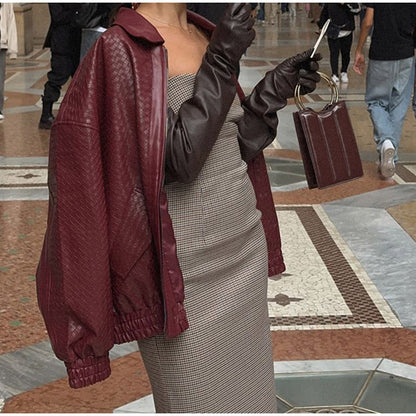 Vintage Edge Leather Zip Coat